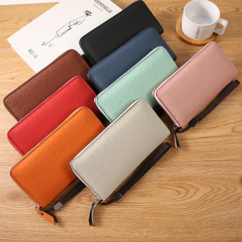 PU Ostrich Pattern Handbag for Women, High-end Fashion Handbag, Long Wallet