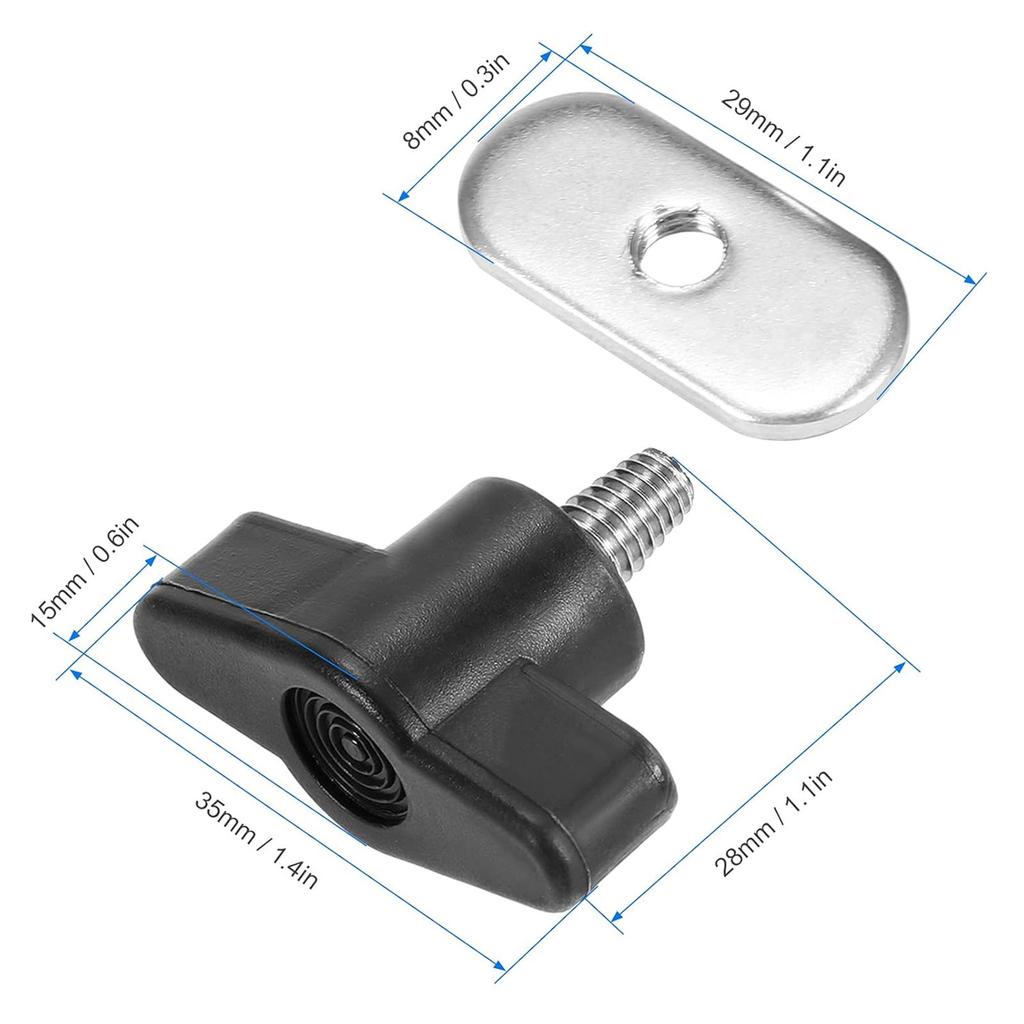 6Pcs Kayak Screws Nut Hardware Boats Screw Mounting Nut Kayak Track Rail Mounting Screws Nut Fishing Boats Accessories
