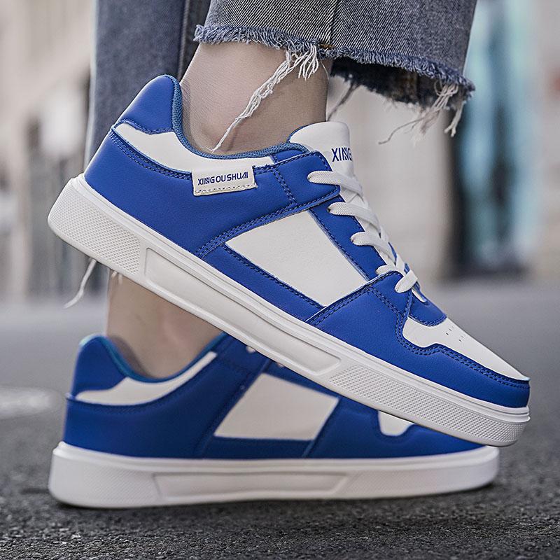 

Мужские белые спортивные баскетбольные кроссовки для бега в уличном стиле, кроссовки для студентов, скейтбординг, низкие, большого размера EU: 46 синий