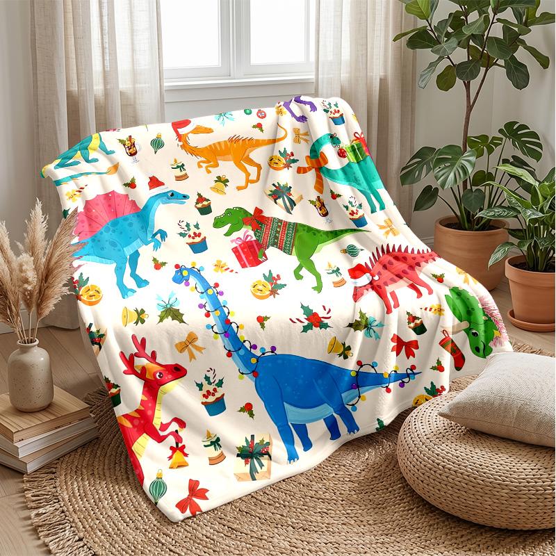 Fantasy Dinosaur World Theme Blanket Lightweight Warm Flannel Blanket Decorative Throw Blanket for Home Decoration