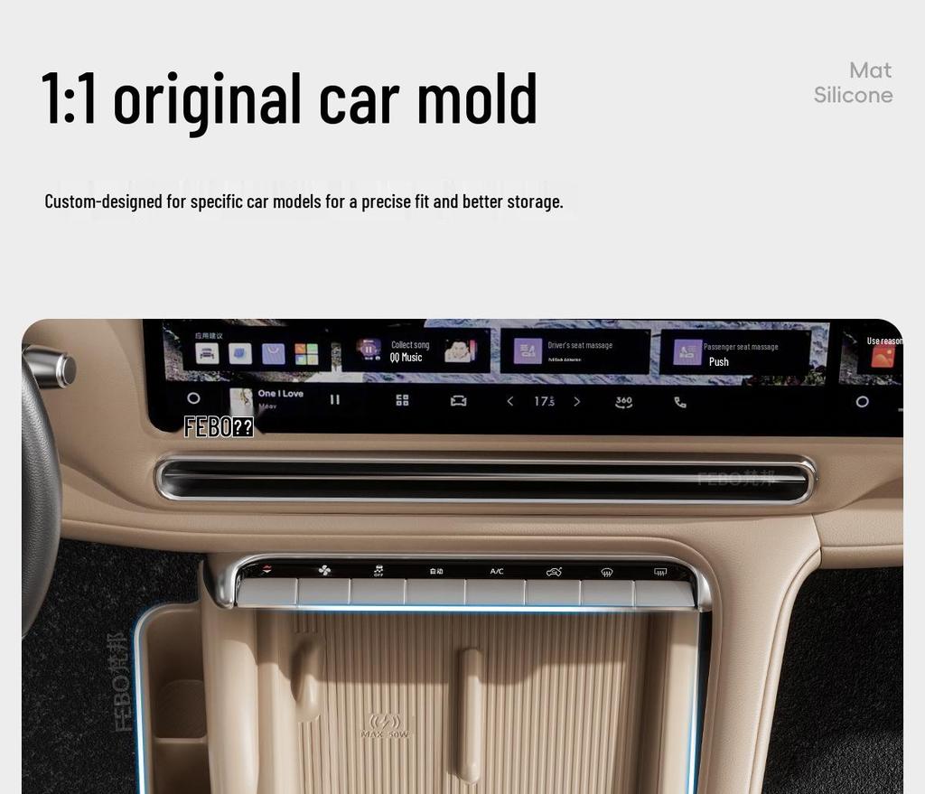 Fits 26 Geely Xingyue L Models: Central Control Silicone Storage Box Organizer.