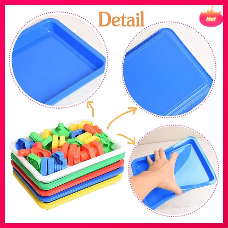 10 PCS Multicolor Plastic Art Trays,Activity Plastic Tray,Serving Tray For Art And Crafts,Painting,Organizing Supply