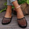2025 Women's Baotou Slippers Women's Summer Flat Bottom Fashion Outwear Simple Slippers Hollow Breathable Mesh Women's Slippers