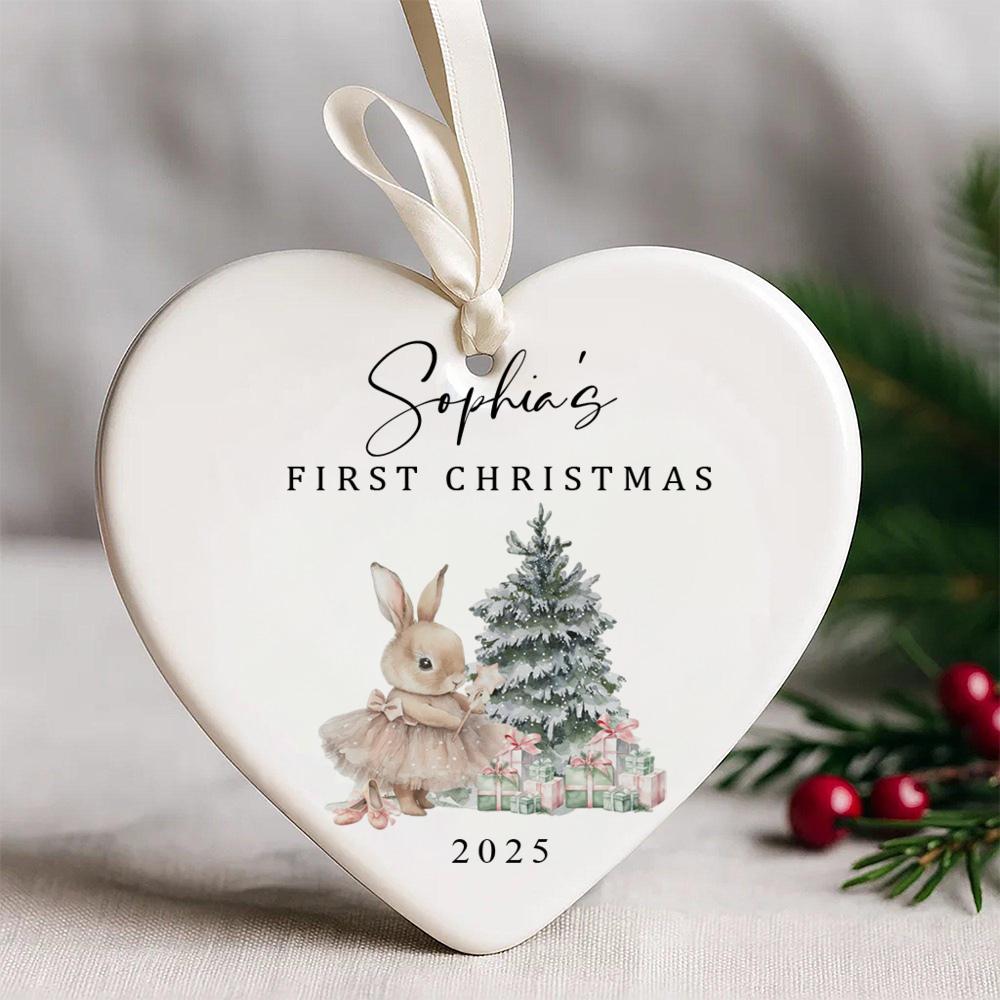 1pc Personalized Baby's First Christmas Ornament Personalized Babys First Xmas Holiday Keepsake 2025 Newborn Xmas Tree Decor