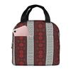 Arabische Folk Kufiya Hatta Traditionelles Keffiyeh Muster Isolierte Lunchtasche für Kinder Thermische Lebensmittelbox Tragbare Lunchboxen Behälter