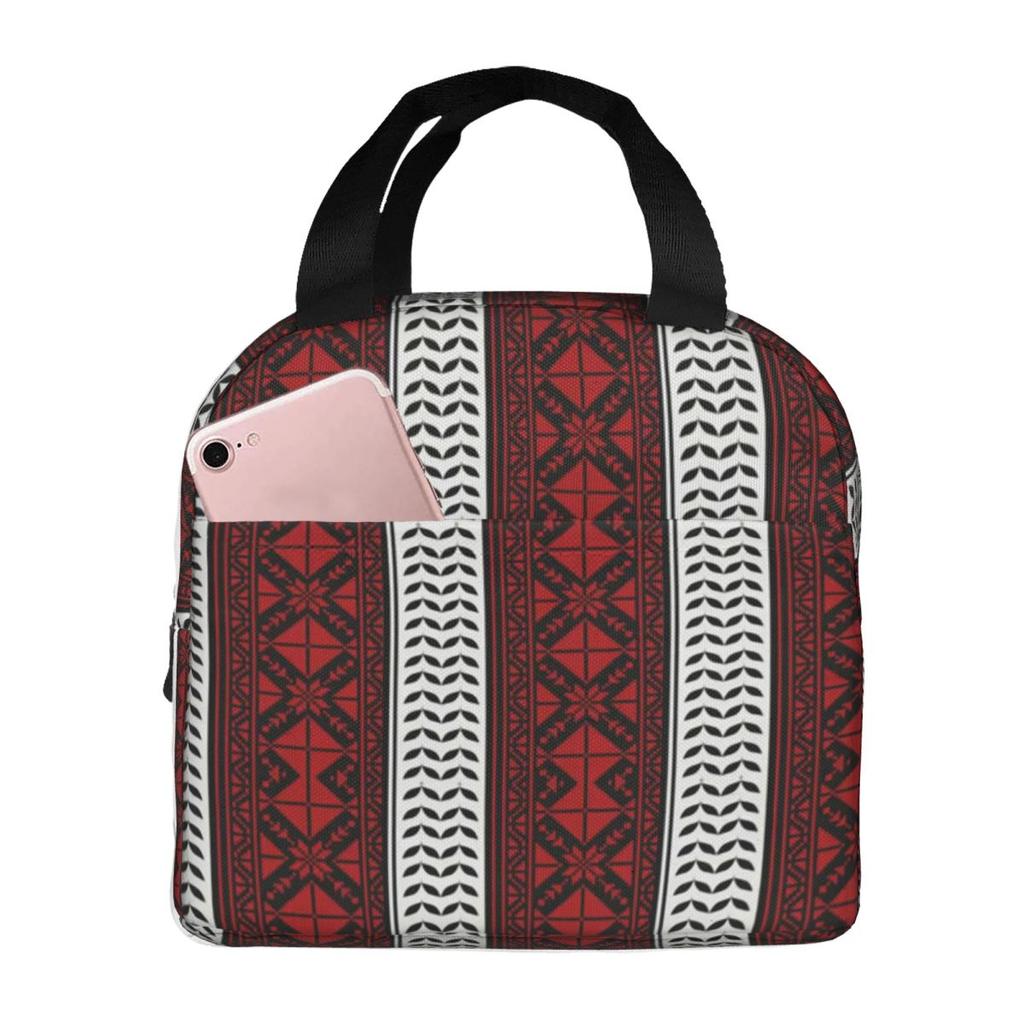 Arabische Folk Kufiya Hatta Traditionelles Keffiyeh Muster Isolierte Lunchtasche für Kinder Thermische Lebensmittelbox Tragbare Lunchboxen Behälter