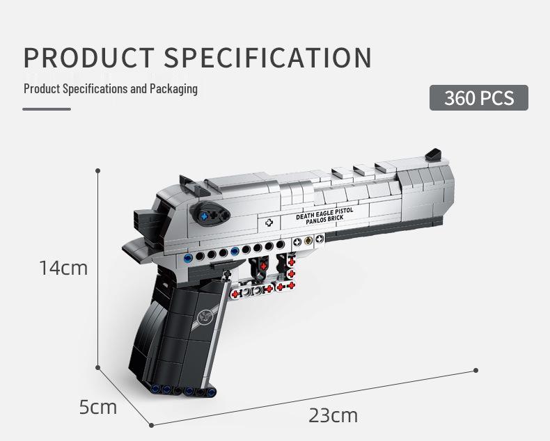 Desert Eagle Pistol Building Block Toy Set for Kids