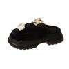 Cute kitten cartoon slippers 2025 autumn and winter non-slip girls cotton slippers for home wear students thick-soled slippers