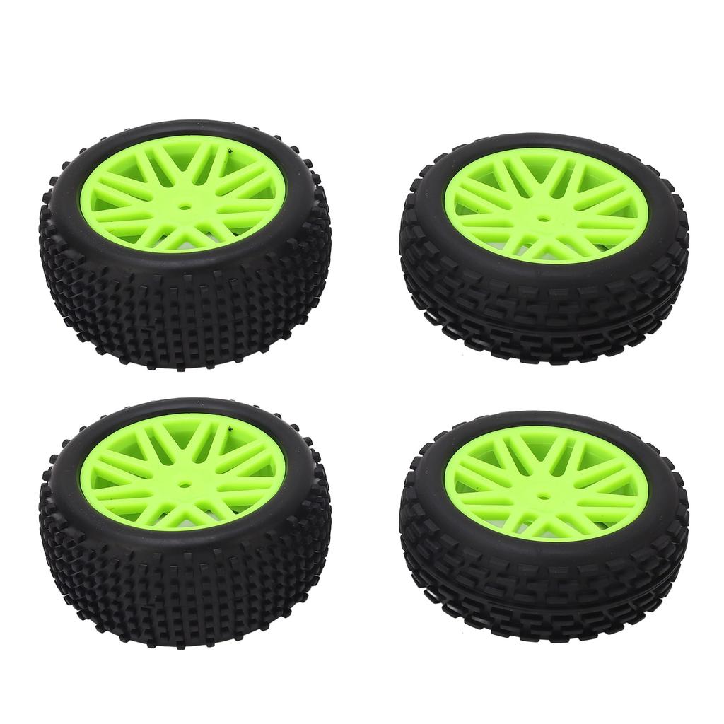 4 Pcs 1Celsius10 RC Off Road Tires 2 Front 2 Rear Round Stud Type Skin V Hole Hub High Grip RC Car Wheels