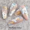 Embossed Flower Nail Sticker Self-adhesive 5D Art Embossed Nail Stickers Flower