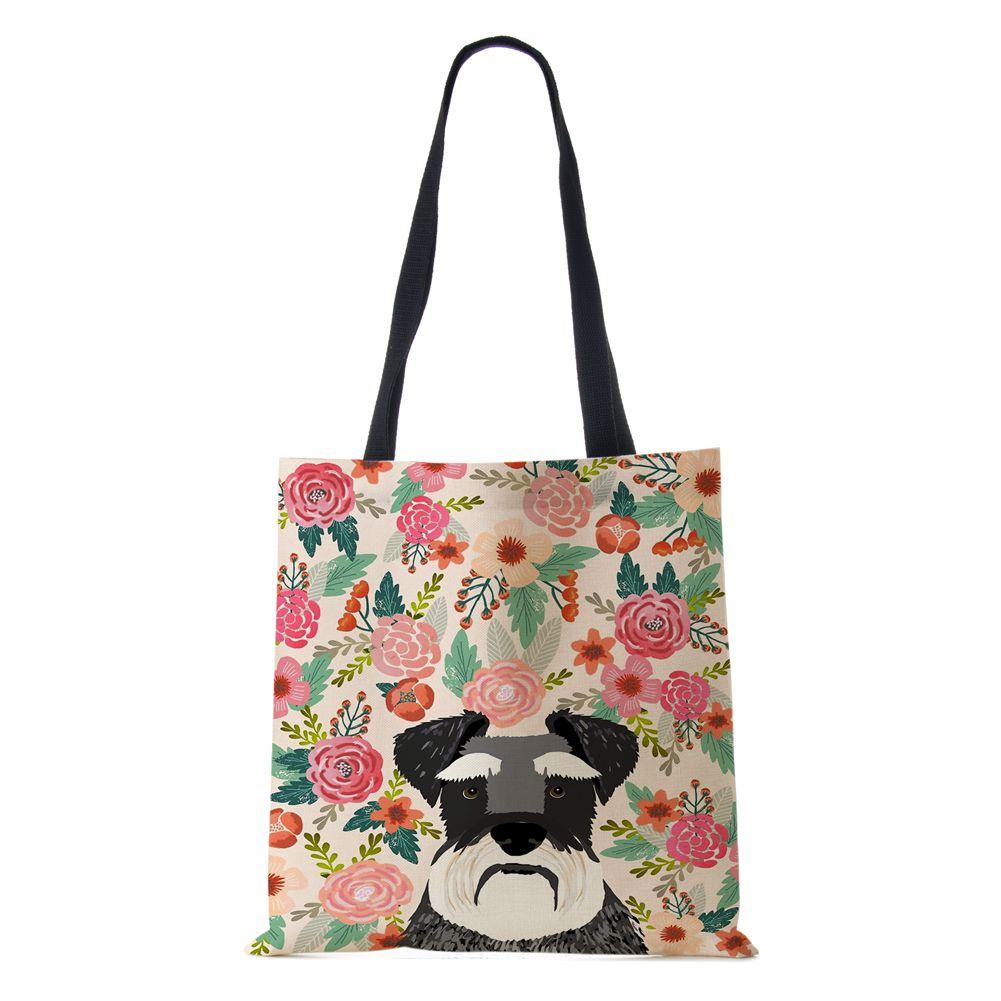 Dog Cat Women Shoulder Bag Shopper Travel Canvas Casual Handbag 2022 Eco Reused Print Vintage Large Capacity Tote Books Bag KTY