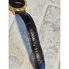 Used Operational GUCCI Quartz 3001M Men's Watch Black Dial Roman Index Leather Strap Gold Vintage