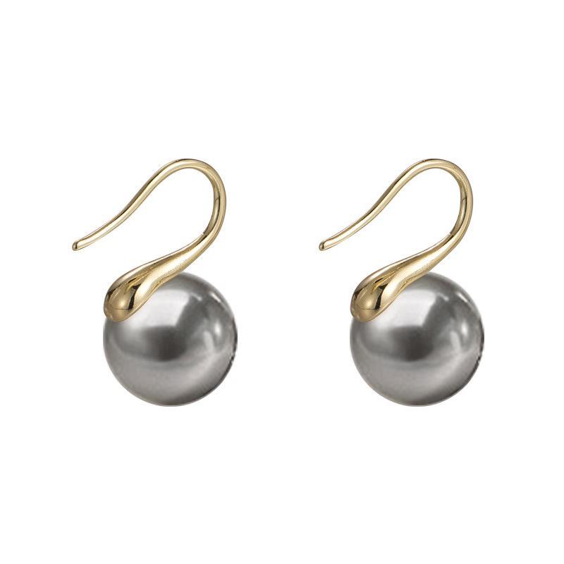 Akoya Gray Pearl & High Heel Ear Hook Earrings for Women - French Classic Austrian Design