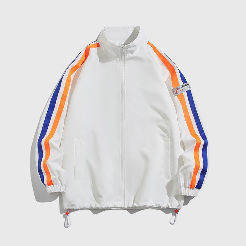 Men's Loose Striped Youth Coat Casual and Simple Windproof Warm Jacket for Autumn and Winter Jacket