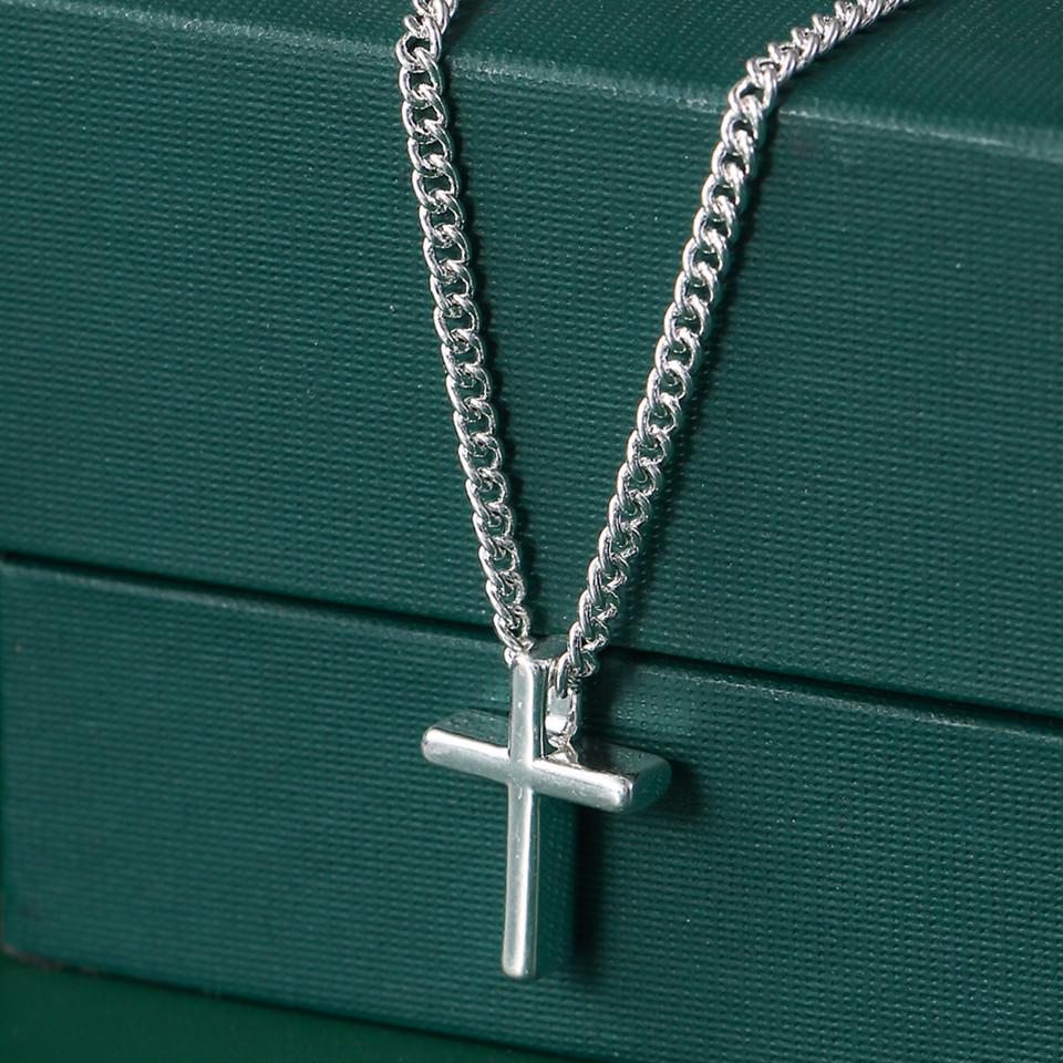 925 Sterling Silber Kreuz Anhänger Halskette Zierlich Minimalistisch Schmuck für Damen Zarte Kette Feiner Mode Geschenk Silberschmuck