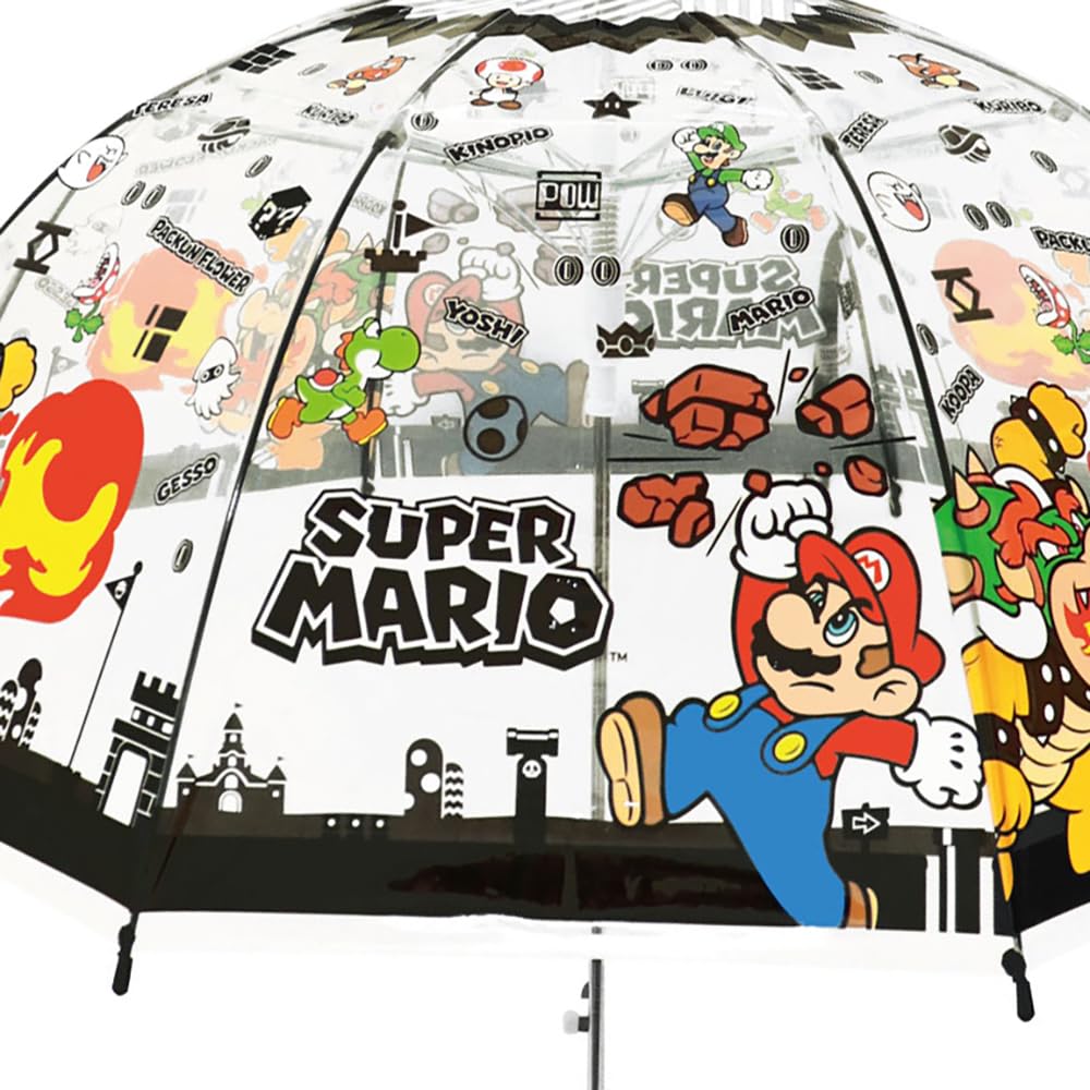 Planning Vinyl Nintendo Super Rib Length 32483 J's Umbrella, Mario, Black, 55cm,