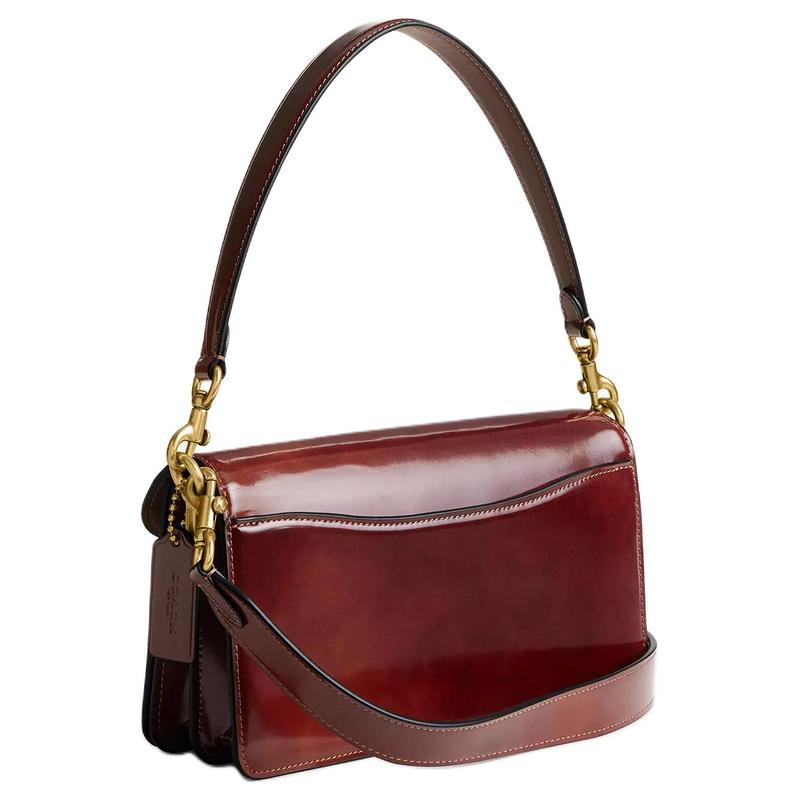 Coach Tabby 26 Gold Hardware Detachable Shoulder Strap Smooth Leather Handy Crossbody Shoulder Bag Medium Women's Dark Brown