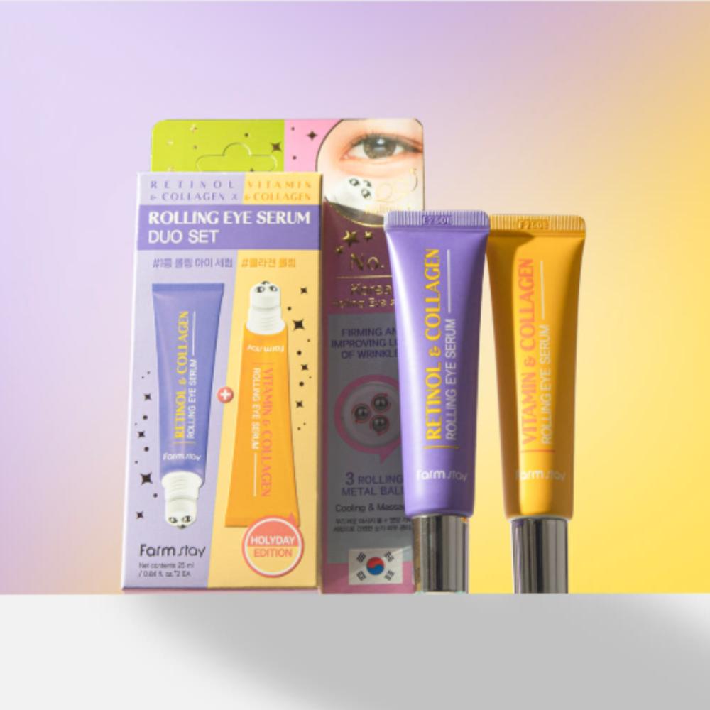 

Farmstay Набор-дуэт сывороток для кожи вокруг глаз 25 мл x 2 – Охлаждающий и восстанавливающий уход за глазами