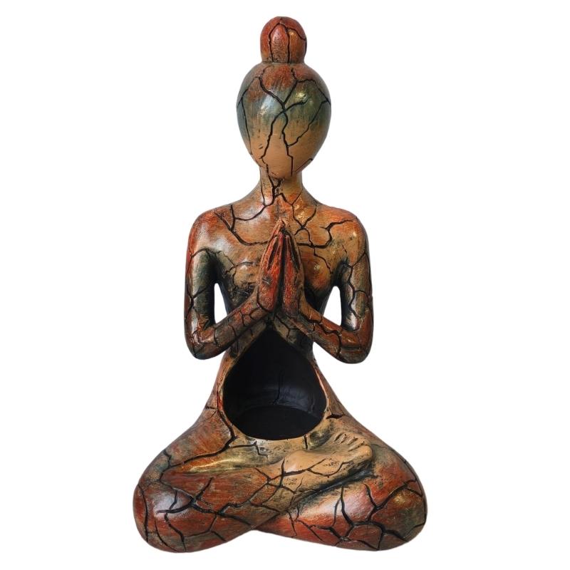 Смоляная статуэтка Богини Йоги под свечу Смоляная скульптура для гостиной Абстрактная фигура Простое обслуживание Декоративный предмет 1