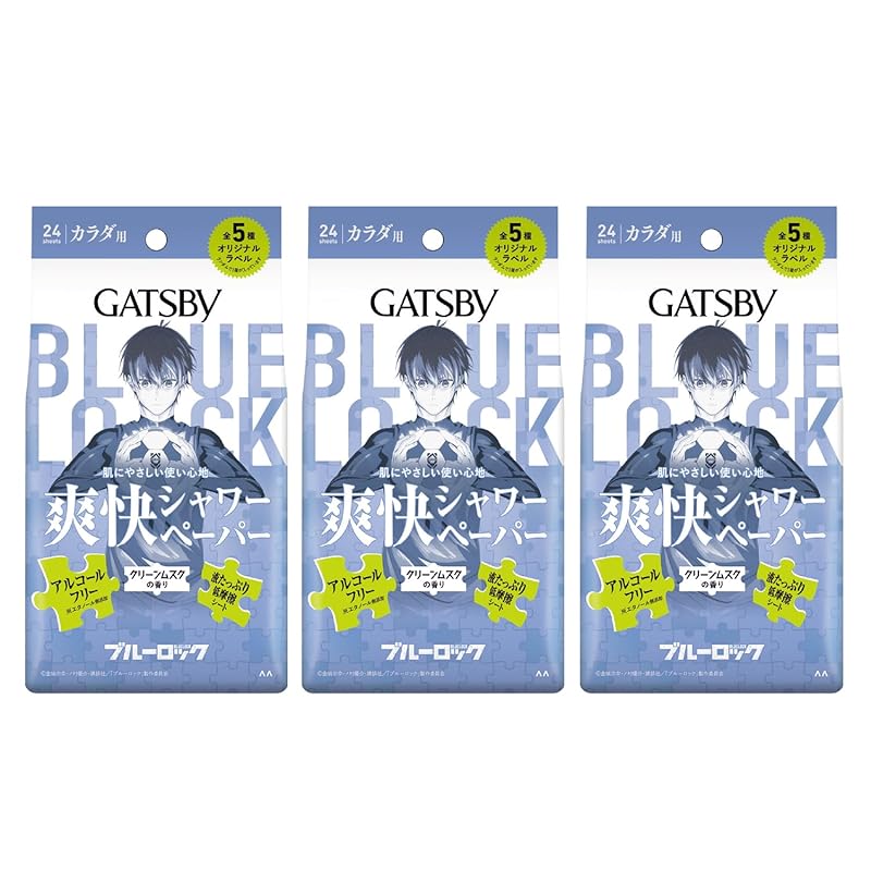 

GATSBY refreshing shower paper clean musk [ blue rock ] refreshing men s body seat 24 sheets x 3 pieces [bulk purchase]
