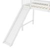 Loft Bed 90x200cm Bunk Bed Stable Base with Slide Storage Ladder Fence No Burrs Anti-scratch Kids Tree House Bedroom Furniture