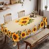 Tablecloth 2D Flat  Spring Summer Yellow Sunflower Print TableclothTerrace Indoor Outdoor Deco