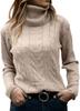 2026 Autumn/Winter Retro High Neck Solid Color Knit Sweater for Women