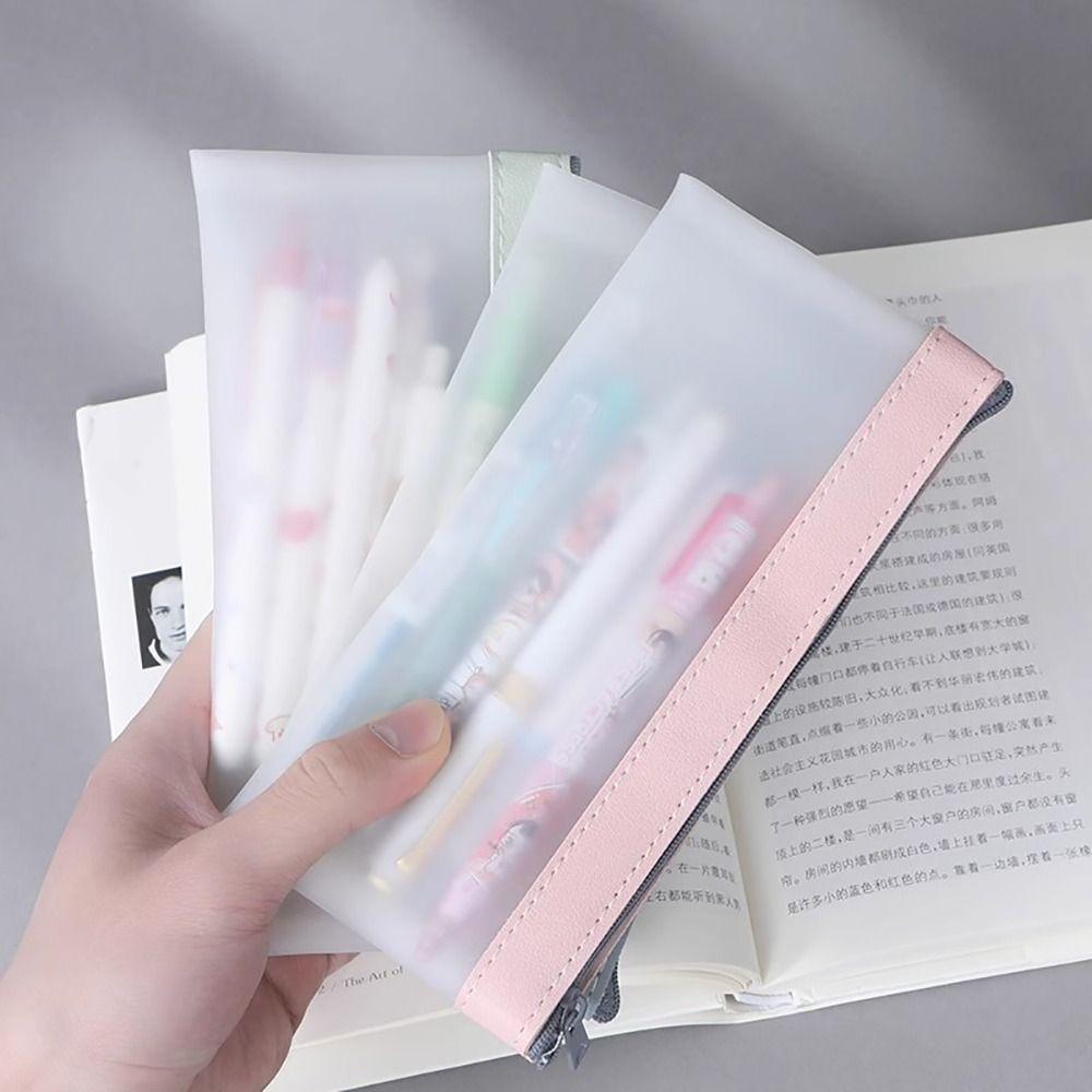 2Pcs Simple Pencil Bag Stationery Box Stationery Organizer Holder Durable School Cases