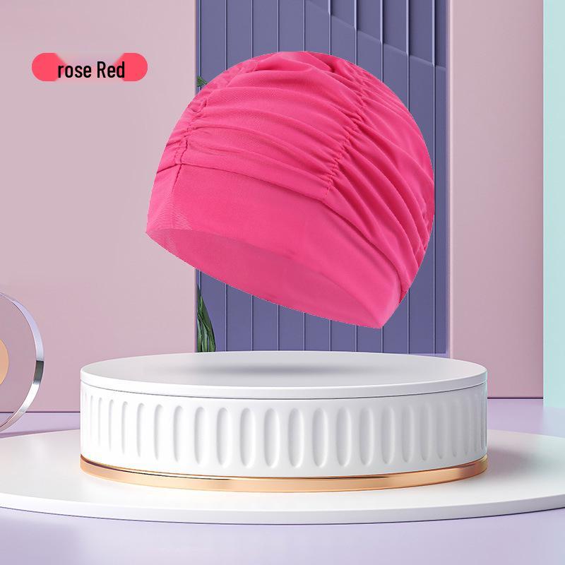 Unisex Adult Pleated Swim Cap – Fashionable, Non-Tightening with Hair and Ear Protection