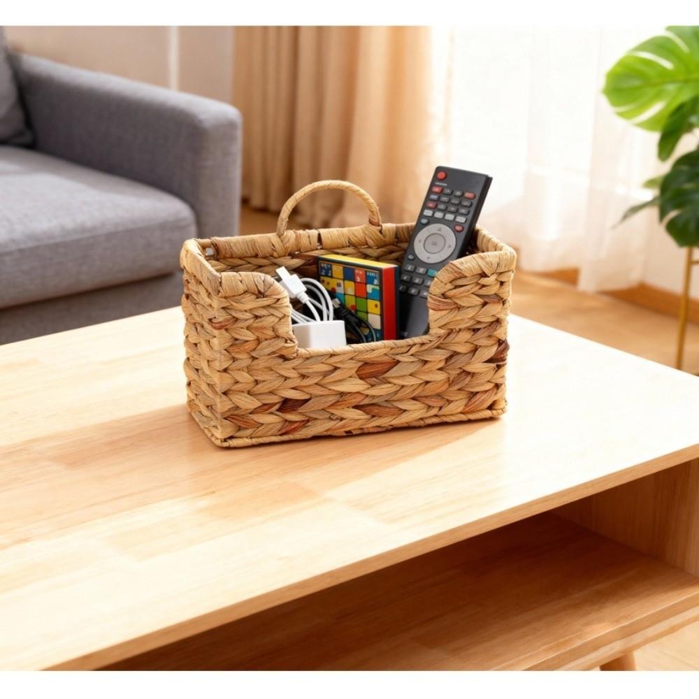 Woven Design Woven Hanging Magazine Holder Wall Mounted Handmade Water Hyacinth Magazine Basket Decorative Eco-Friendly