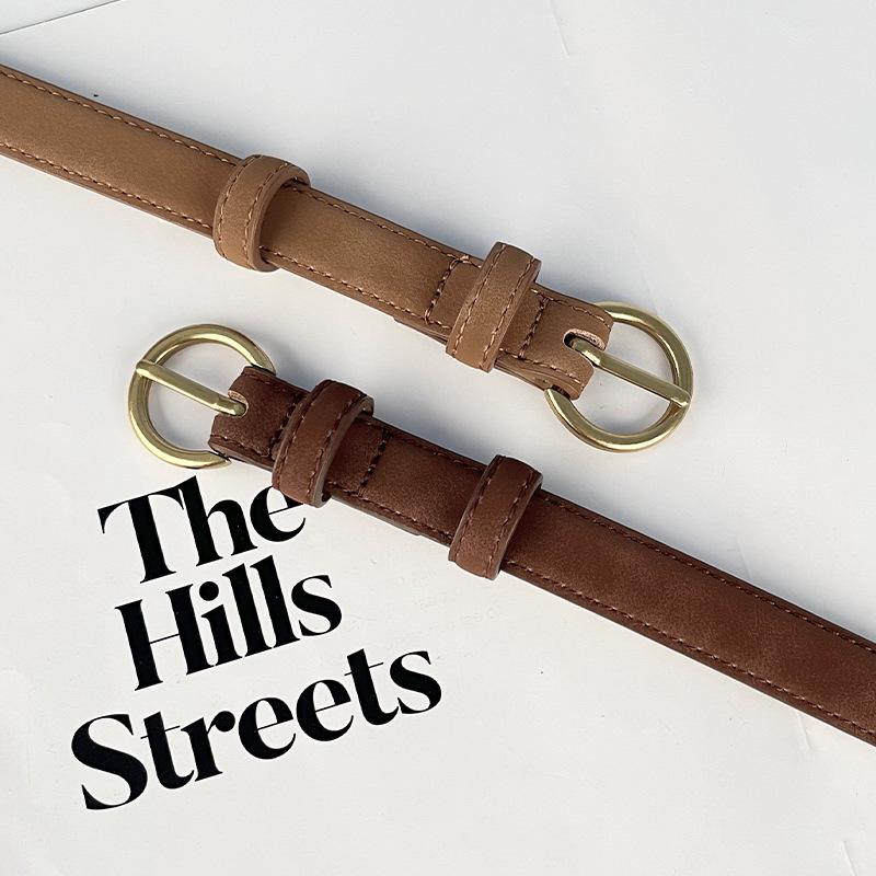 Retro Matte Cowhide Women's Genuine Leather Belt Casual Pants Jeans, High-end Women's Korean Style Women's Belt Women's Belt