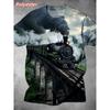 Starry Sky Bus Pattern T Shirts For Men Retro Train 3D Print