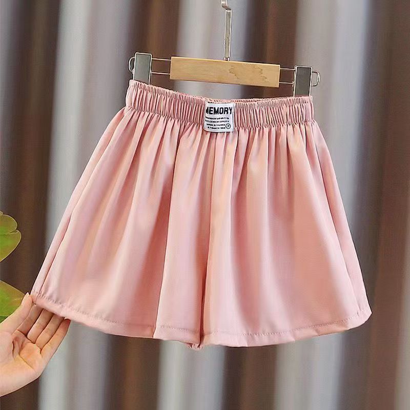 Girls' Shorts Skirts and Pants Summer Thin Design Children's Outerwear Pants Ice Silk Five Quarter Pants Stylish Sports Shorts