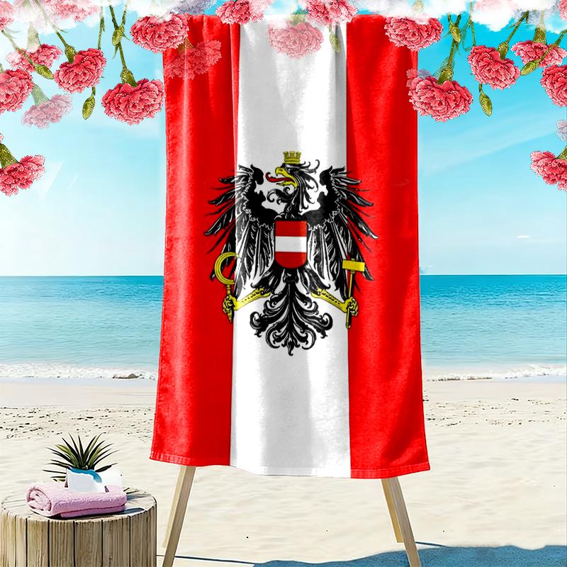 Republik Österreich Print Strandtuch, Großes Weiches Schnelltrocknendes Handtuch für Strand Camping Schwimmen