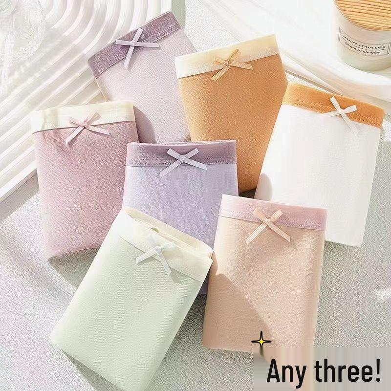 

Женские трусики из чистого хлопка средней посадки - Простые, однотонные, удобной посадки XXL