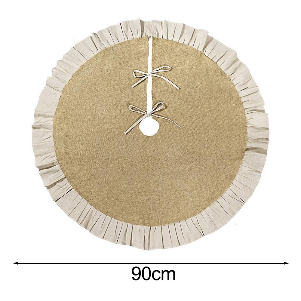 

Burlap Christmas Tree Skirt Festive Party Decoration 35.4inch