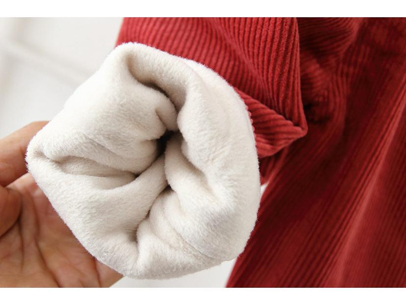 2025 Winter Korean Style Corduroy Overalls for 0-3 Year Olds - Velvet-Lined for Extra Warmth