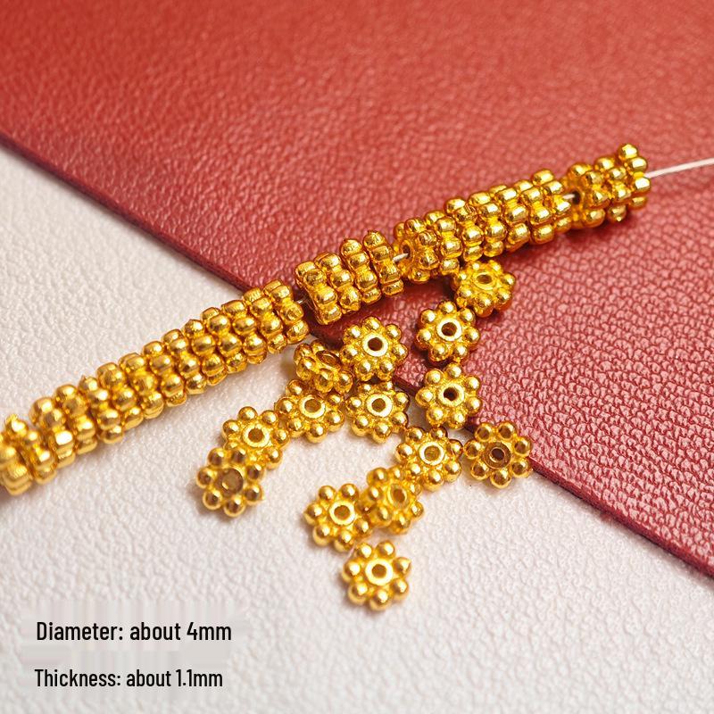 Color-preserving 24k Gold Copper Meander Spacer Bead for Handmade Necklaces