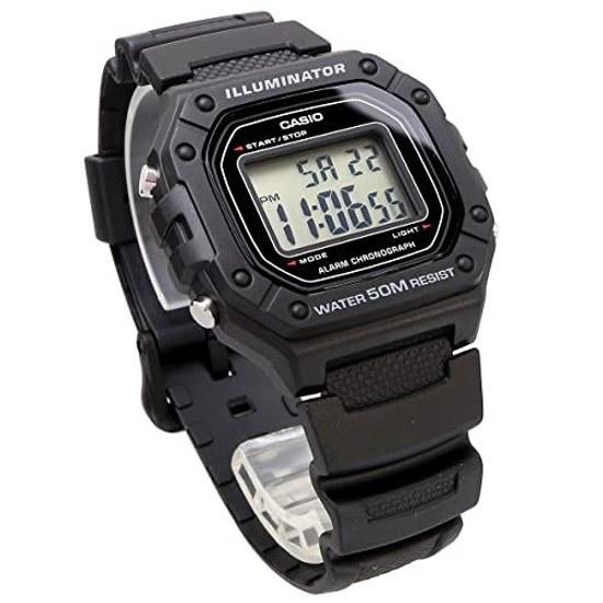 Casio STANDARD DIGITAL W-218H-1A wristwatch mens womens Cheap Chipkashi budget-friendly black