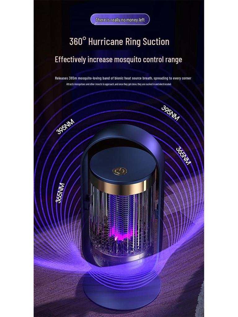 Electric Mosquito Killer Lamp: Home Repellent with Light Wave Lure & Electric Shock Protection.