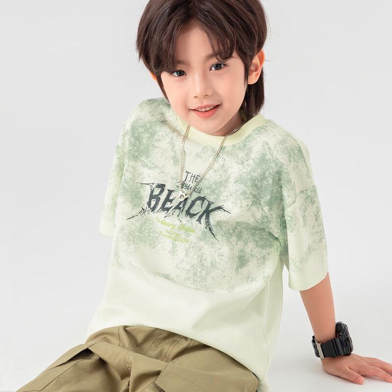 DODO Boys' Cool-Feel Gradient Tie-Dye Short Sleeve Cotton T-Shirt