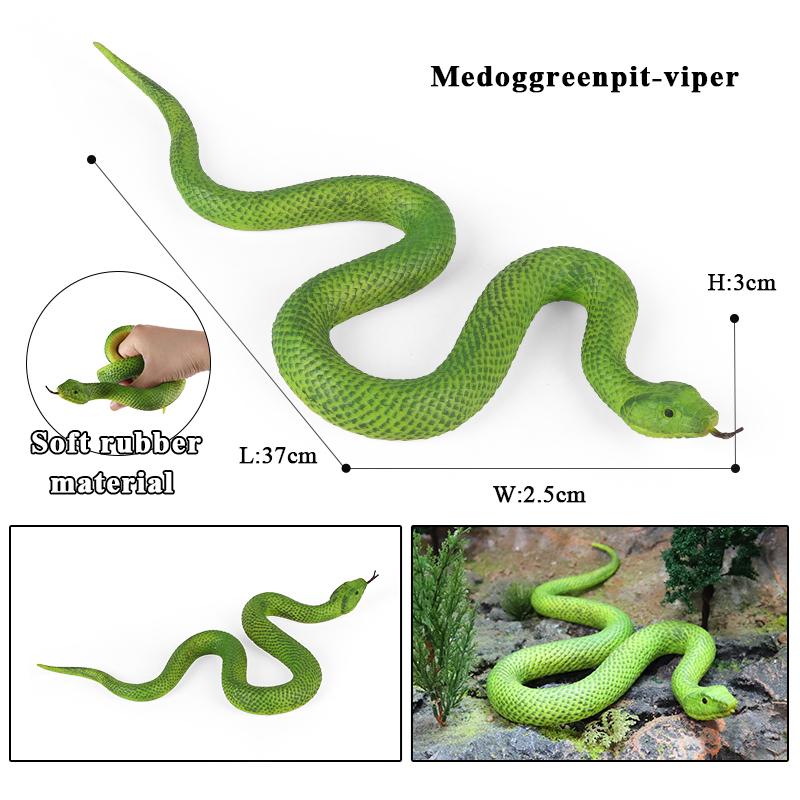 Oenux Forest Savage Snakes Animals TPR Rattlesnake Python Cobra Action Figures Lifelike Model Education Kids Toy Gift Prank toy
