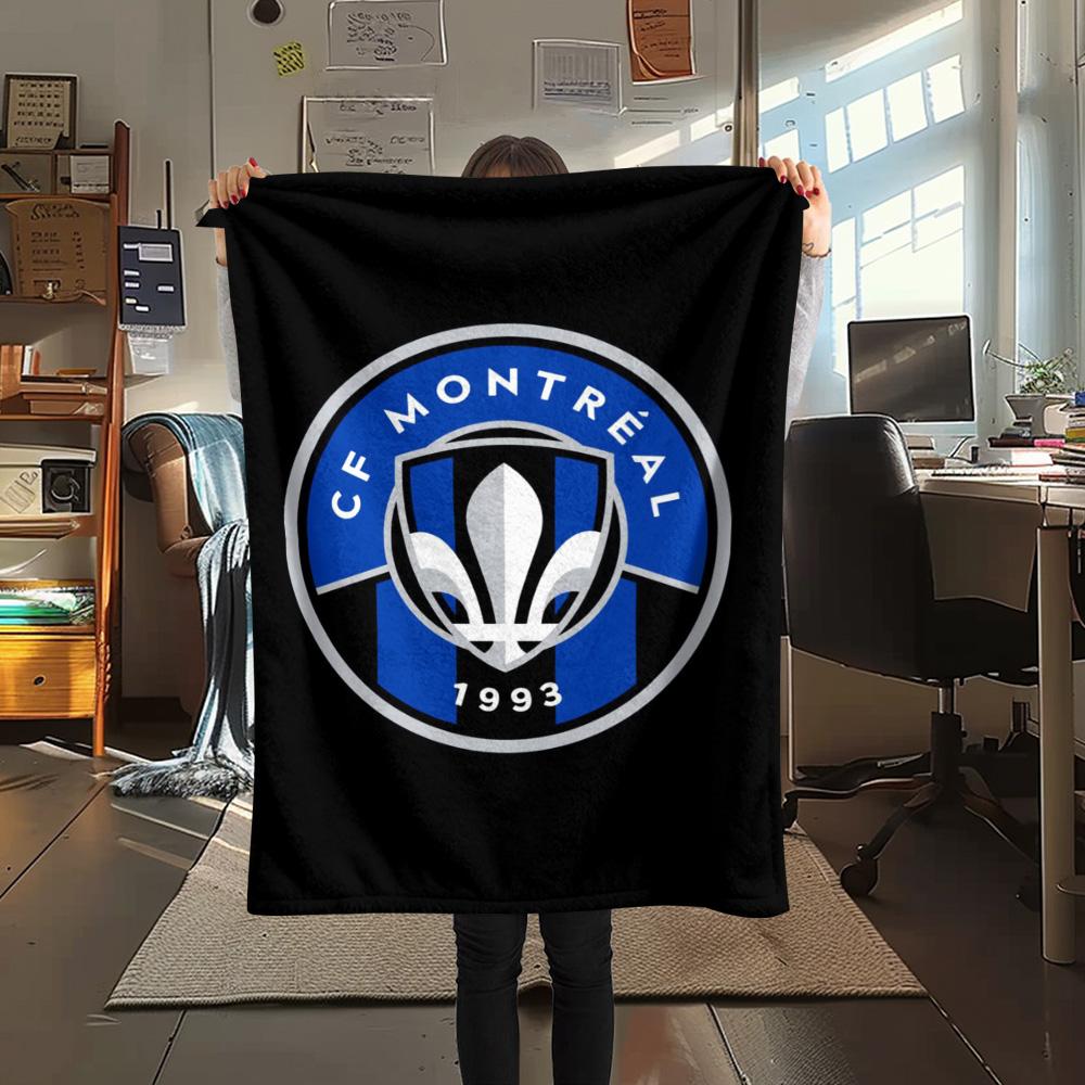 1Pc CF Montreal Print Flannel Blanket High Quality Warm Comfortable Cover for All Seasons Perfect for Gifts Home Decor