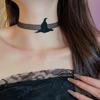 Reticular Spider Bat Necklace Collarbone Chain Pendant Chain Halloween Dark Choker  Halloween Gift
