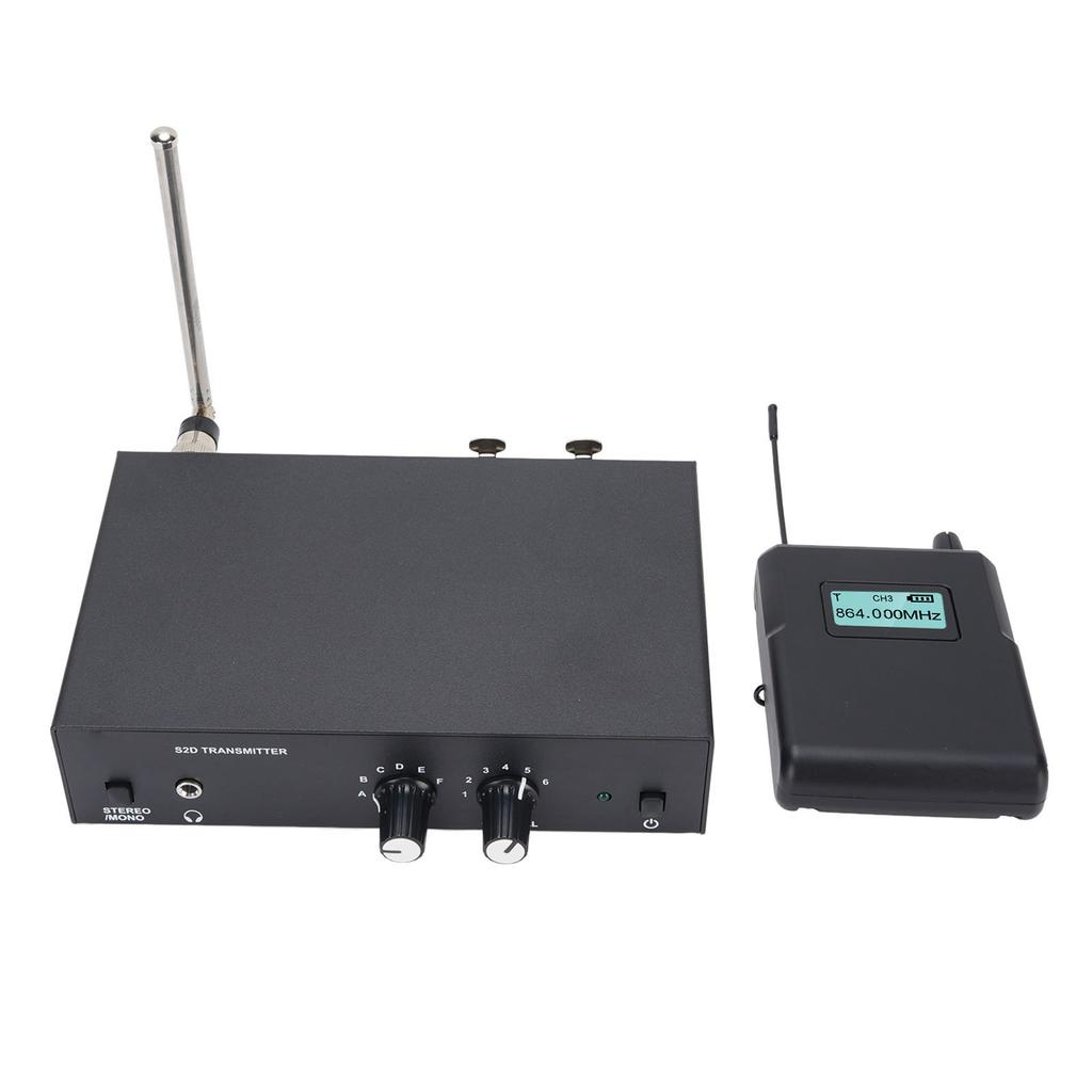 Wireless Ear Monitoring System 863 to 865Mhz Professional Stereo Wireless IEM System with Transmitter and Receiver for