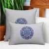 New Chinese-style Embroidered Throw Pillows Solid Wood Sofa Cushions Bedroom Headboard Backrest Waist Pillow Cushion Cover