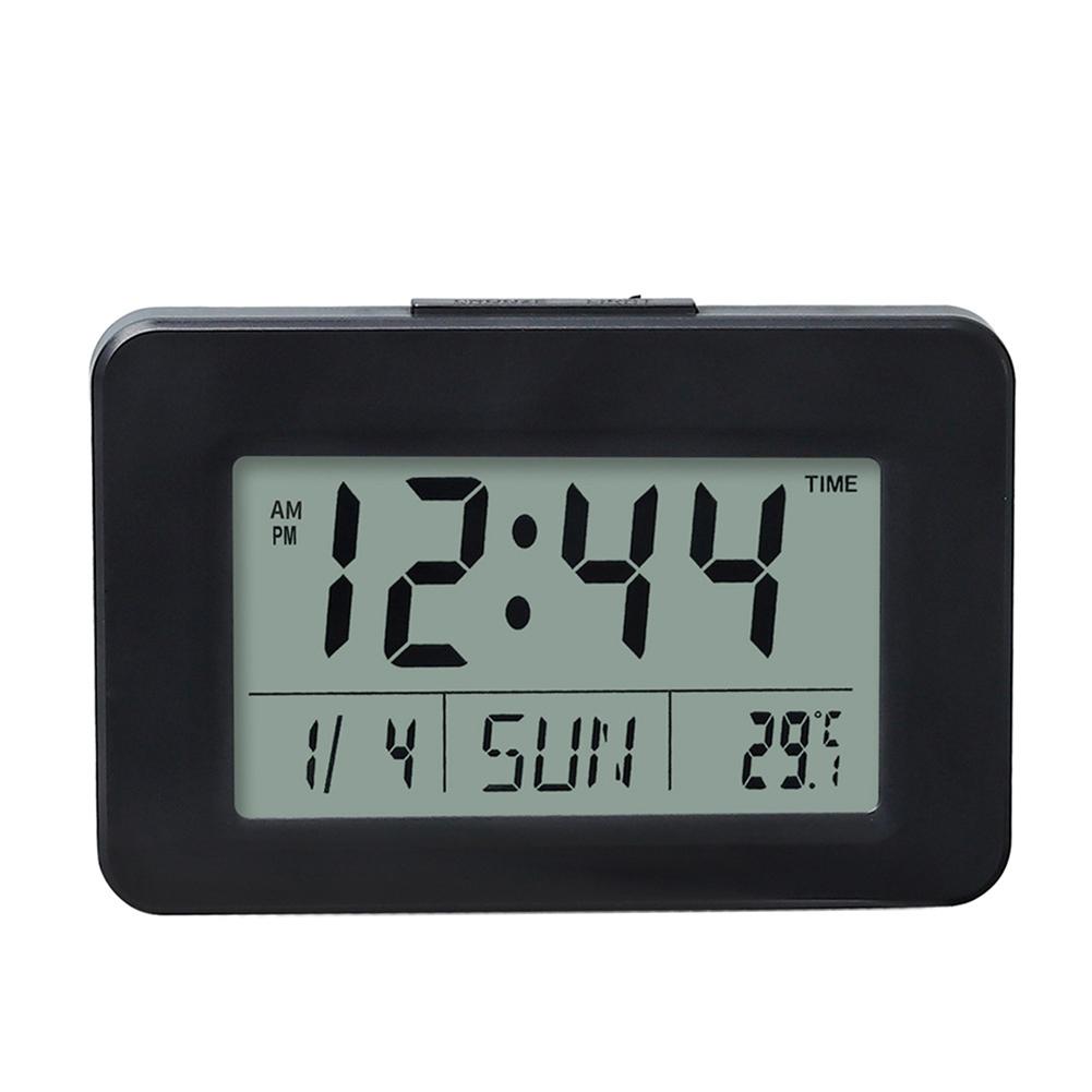 Multi Functional LCD Digital Clock With Calendar Alarm And Temperature Display For Home Desk Wall Decor чёрный