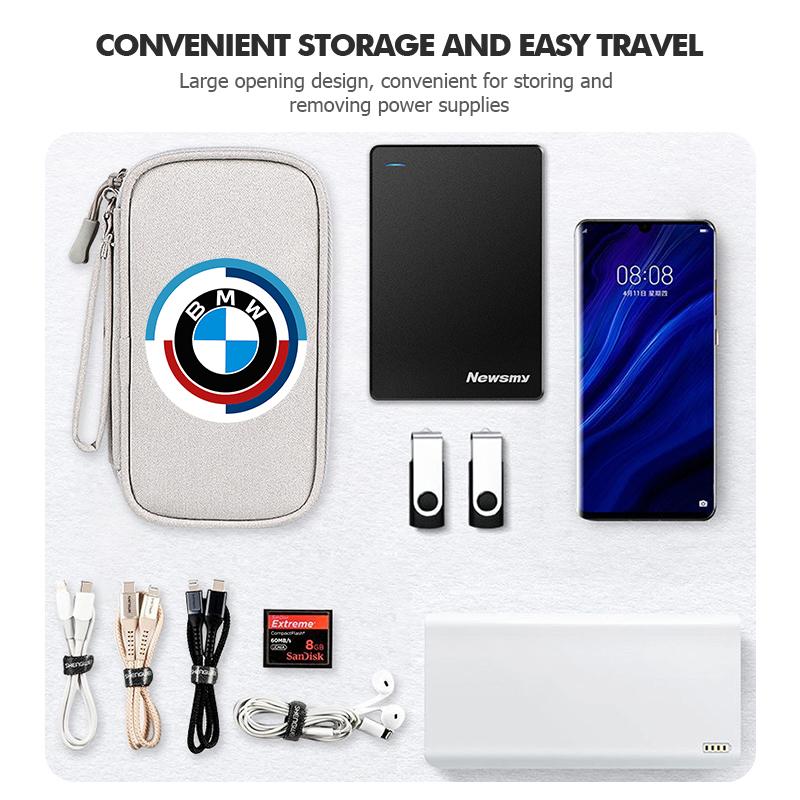 Universal Car Travel Portable Data Cable Storage Bag Accessories For BMW E36 E39 E87 E60 E46 E53 E90 F10 F20 F25 F30 X3 X5