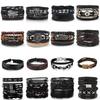 Retro Bead Bracelet - Men's Fashion Hollow Triangular Leather Bracelet And Multi-layer Bracelet