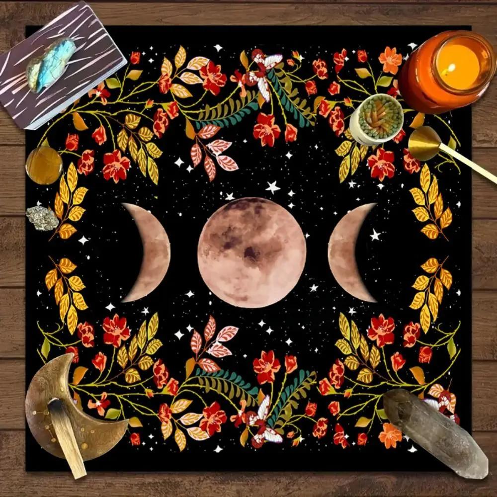 Maanlicht Bloemen Tarot Doek Roos Vlinder Altaar Mat Decoratief Kaartlezen Pad 75X75cm